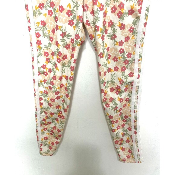 Adidas Sport Leggings Floral Size M Steiped High Waste Gym Yoga Running - Picture 3 of 12